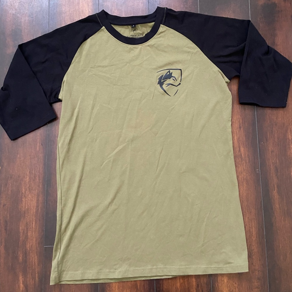 Alphalete Olive and Black Short Sleeve Tee